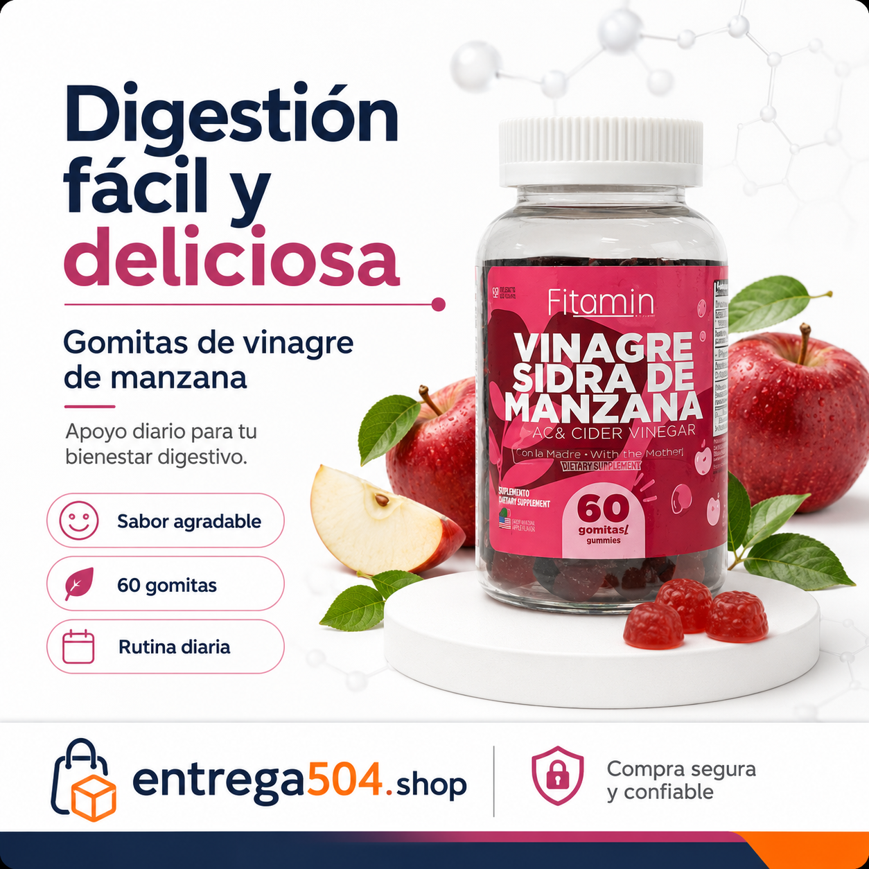 Fitamin Vinagre de Sidra de Manzana en Gomitas — 60 Gomitas