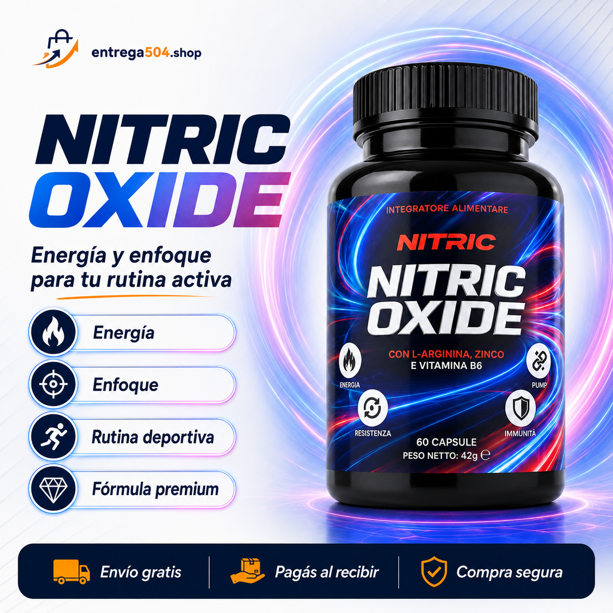 Nitric Oxide — Energía y enfoque para tu rutina activa