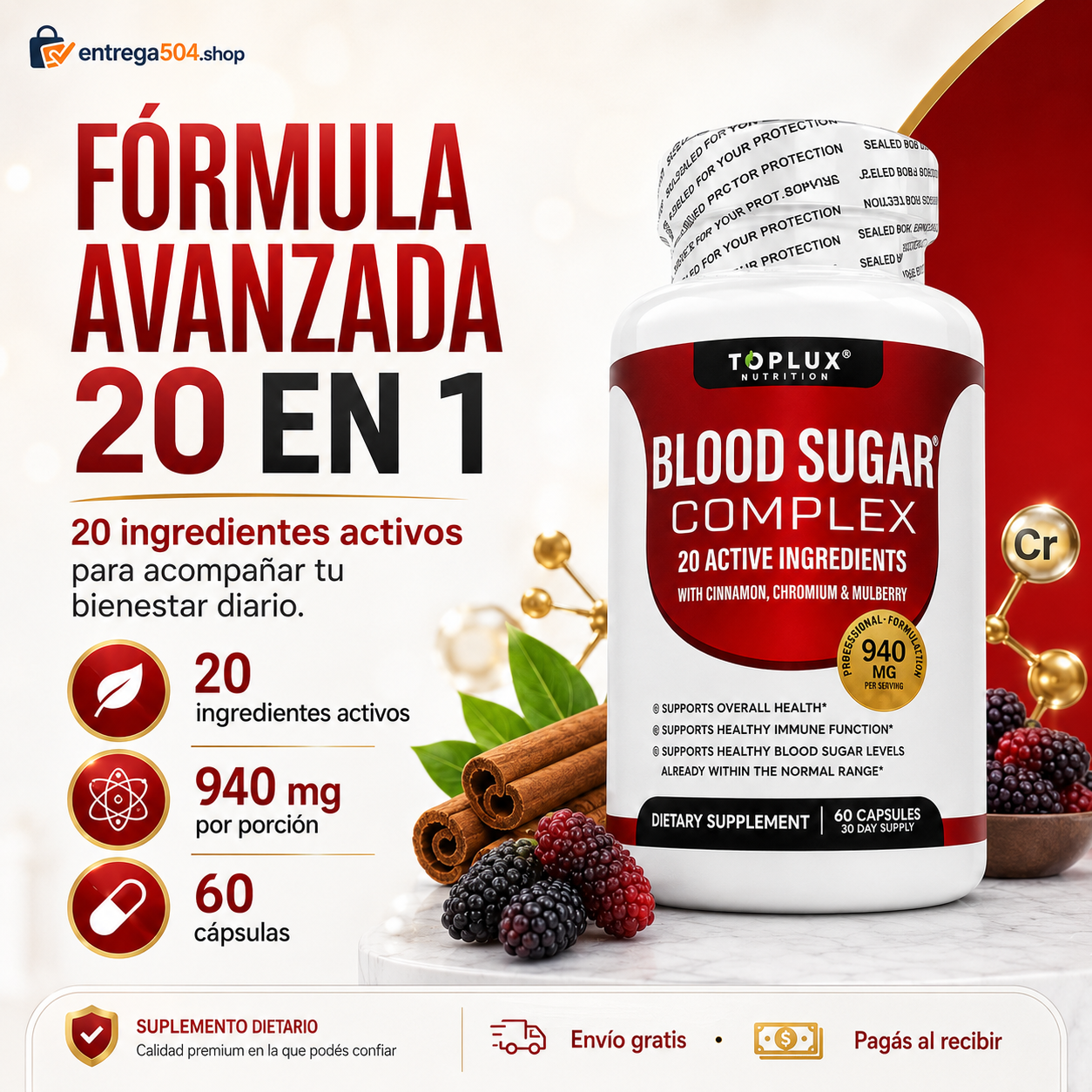 Blood Sugar Complex — Apoyo diario para niveles saludables