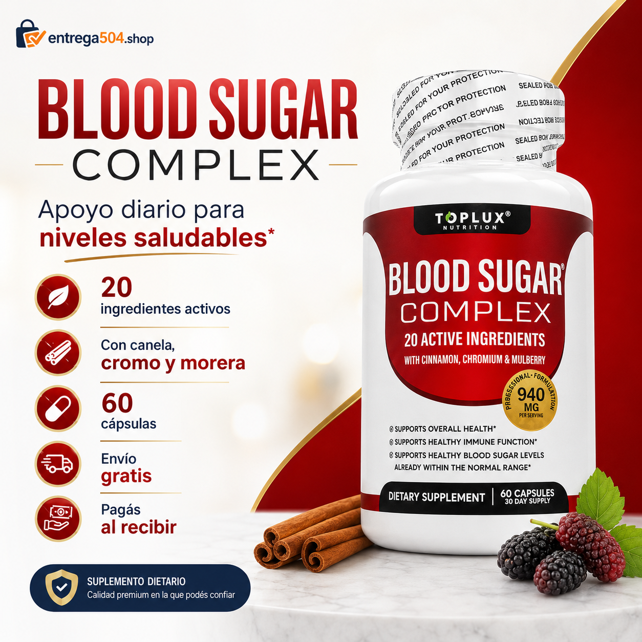 Blood Sugar Complex — Apoyo diario para niveles saludables