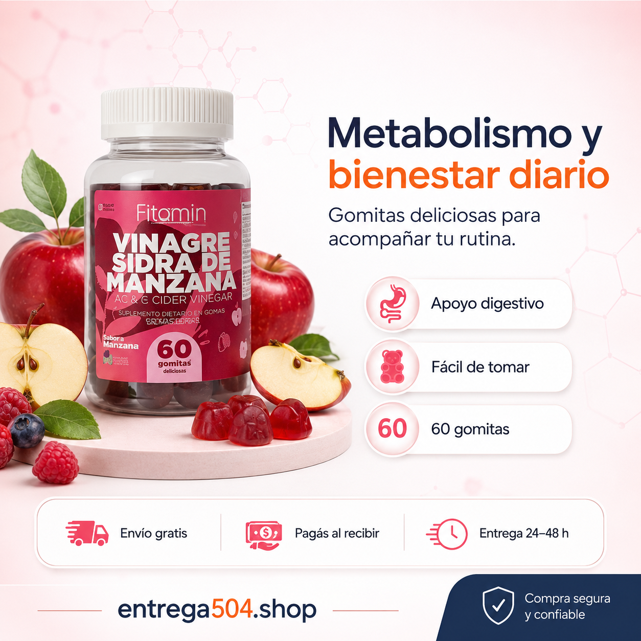 Fitamin Vinagre de Sidra de Manzana en Gomitas — 60 Gomitas