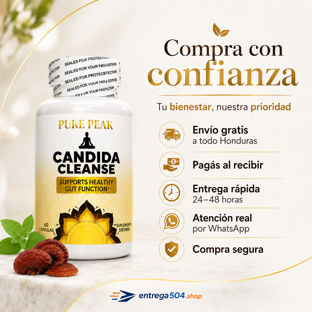Candida Cleanse — Apoyo premium para tu bienestar intestinal