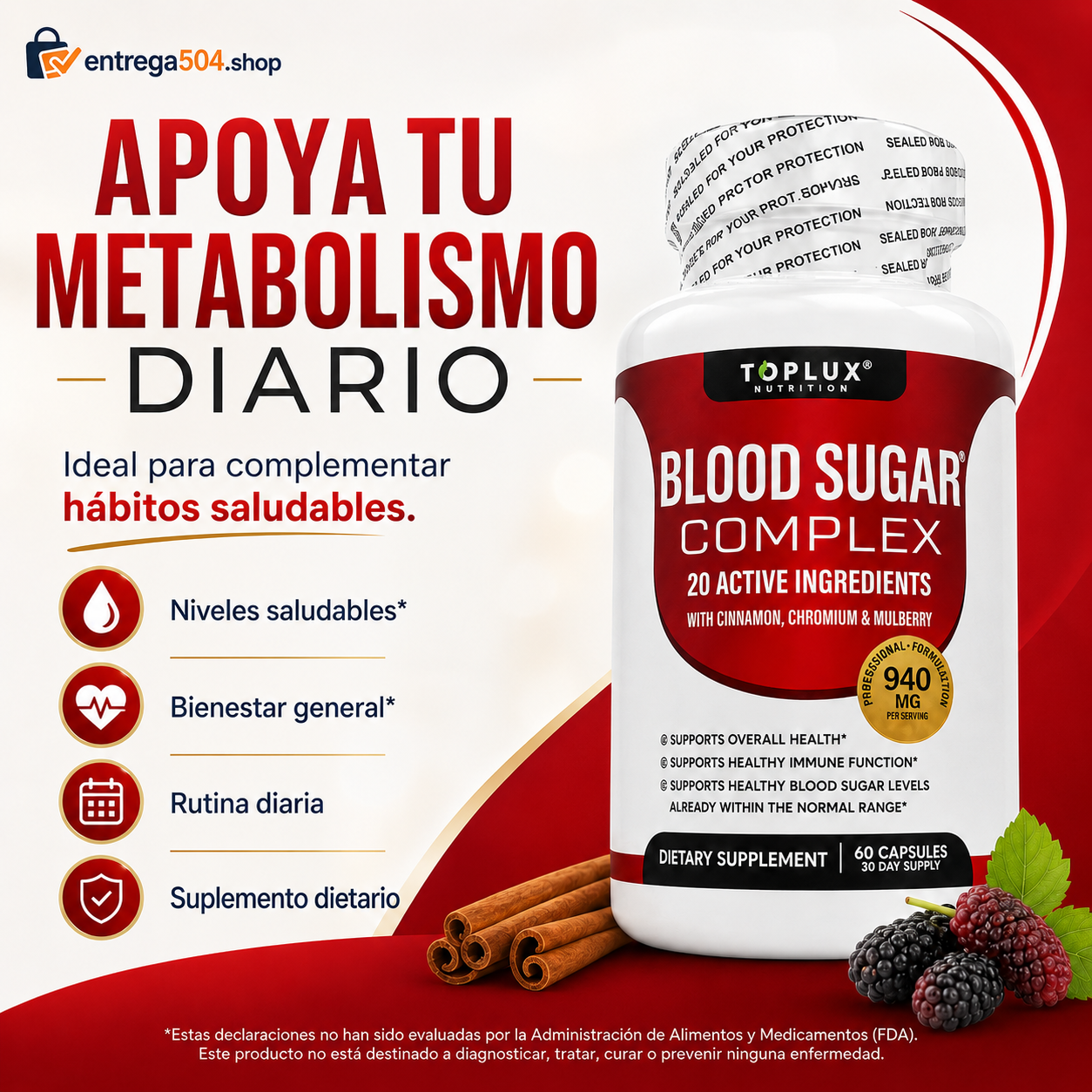 Blood Sugar Complex — Apoyo diario para niveles saludables