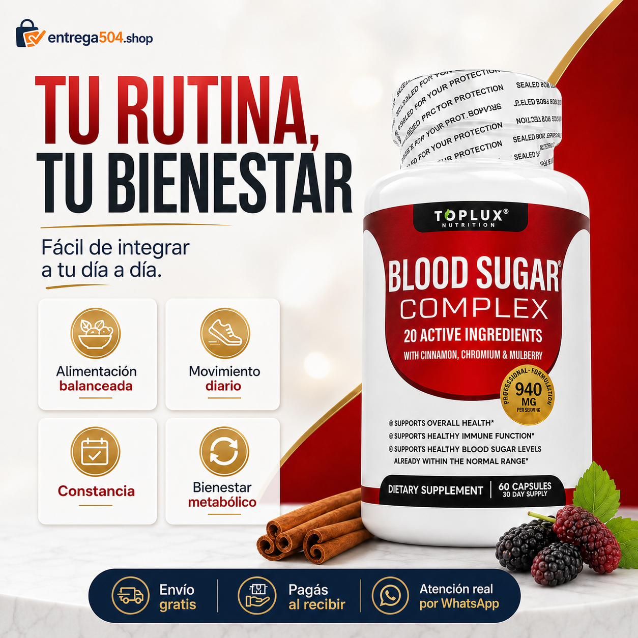 Blood Sugar Complex — Apoyo diario para niveles saludables