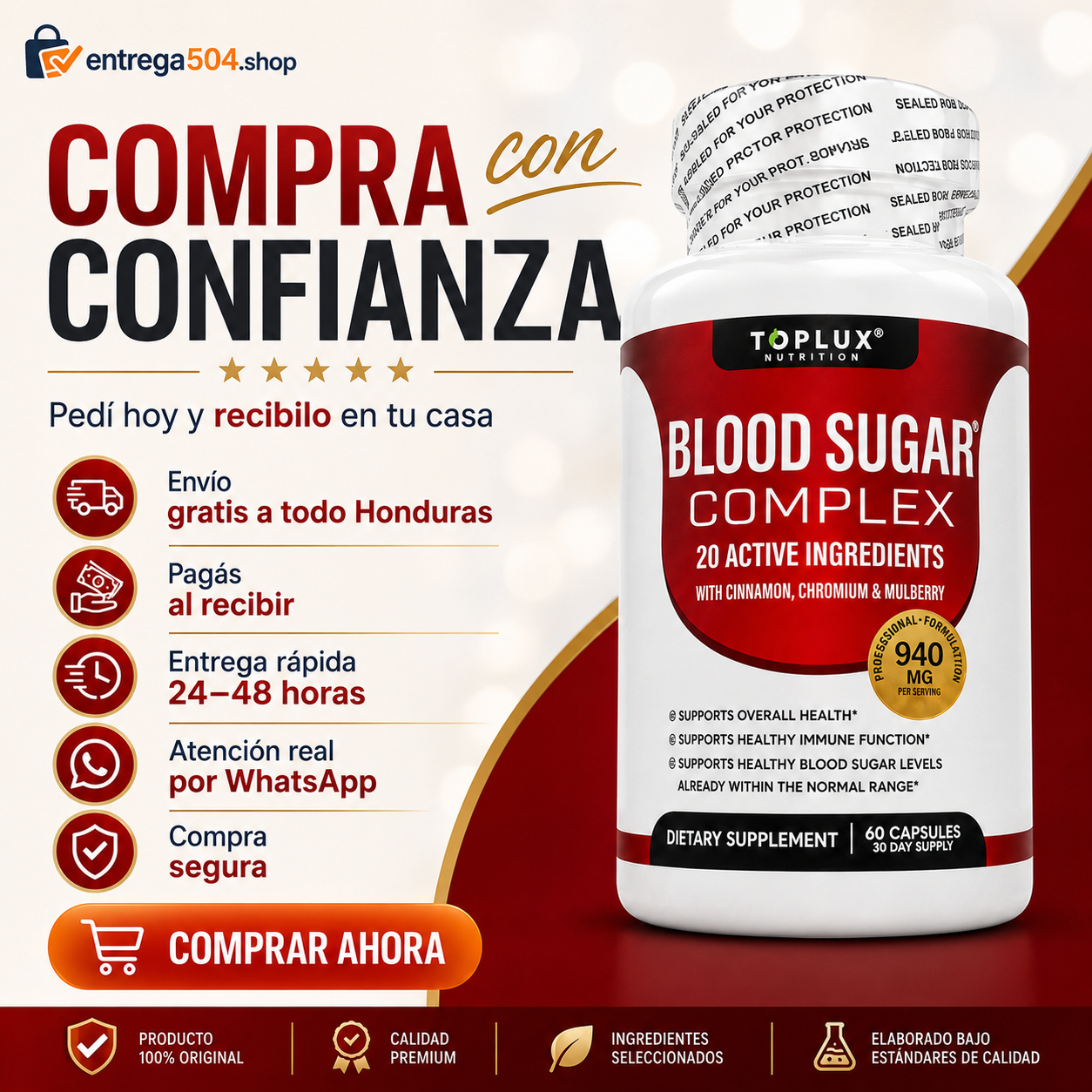 Blood Sugar Complex — Apoyo diario para niveles saludables